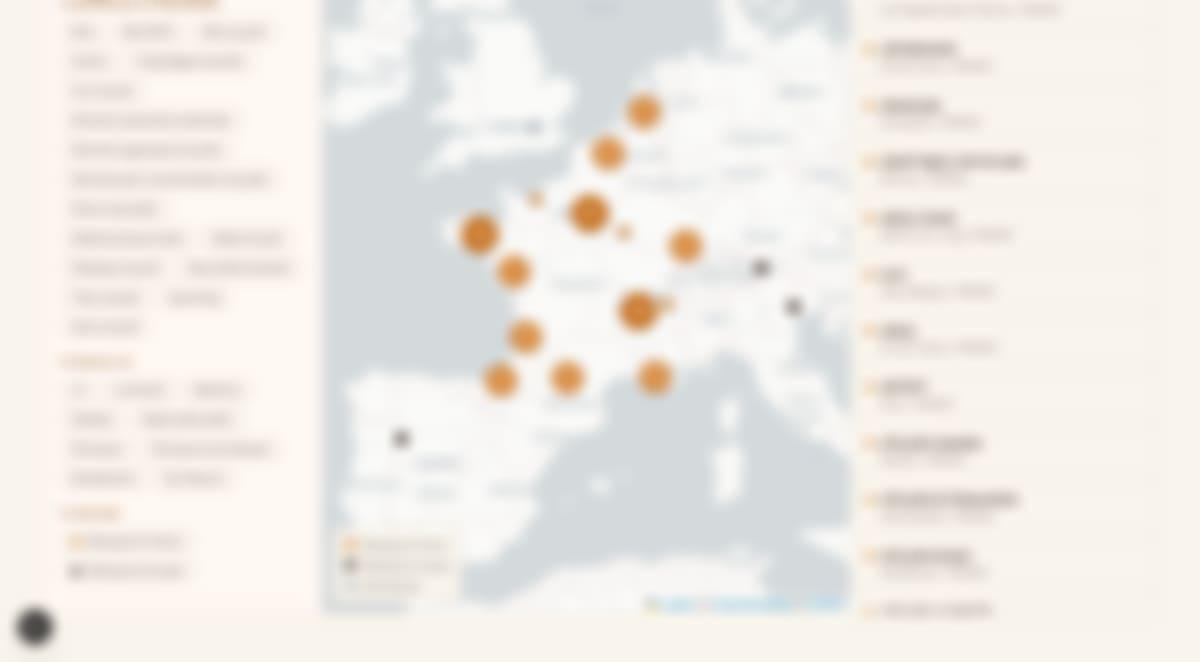Aperçu de la carte des marques éco-responsables — noms floutés