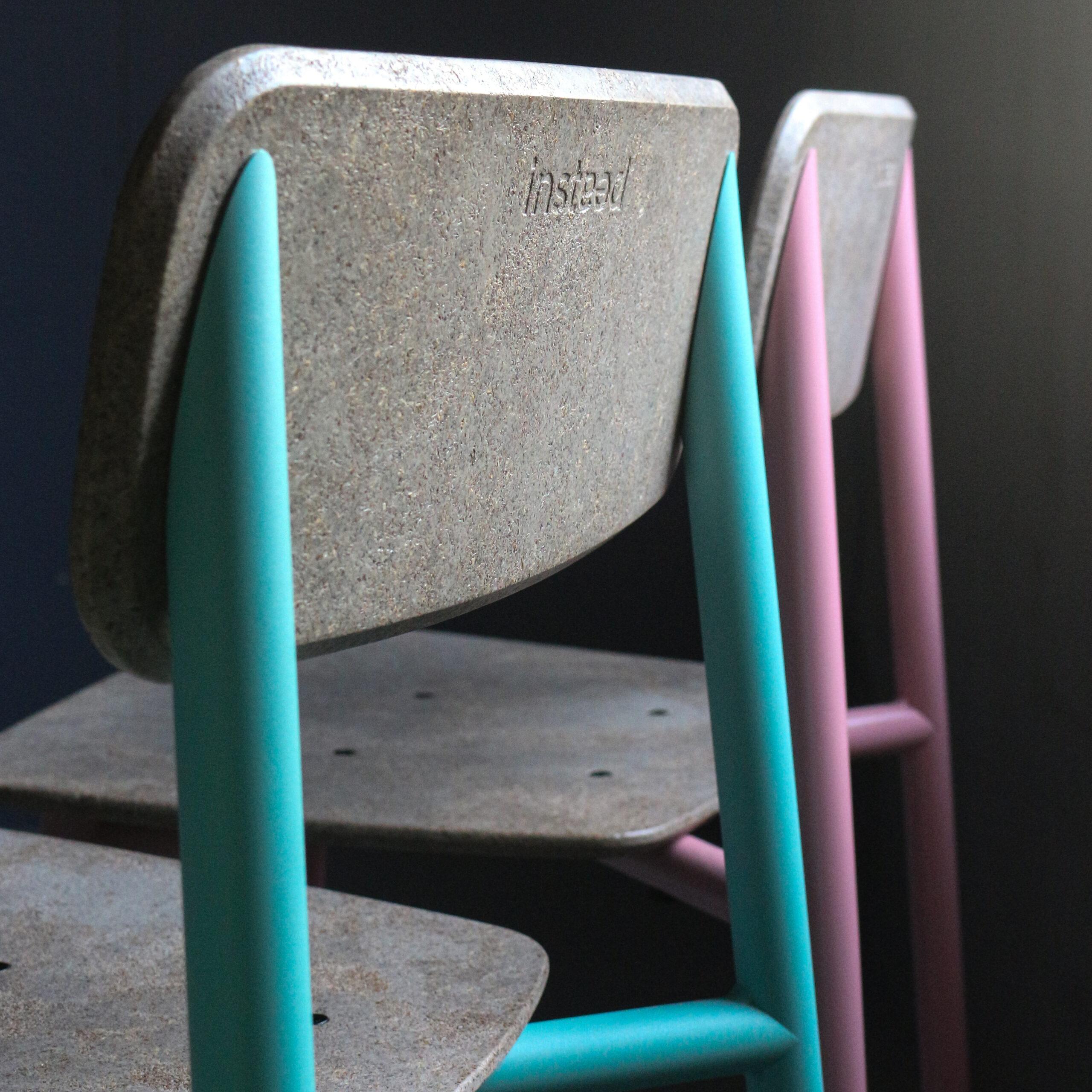 Chaise de bar Ella — finitions Rose & Bleu