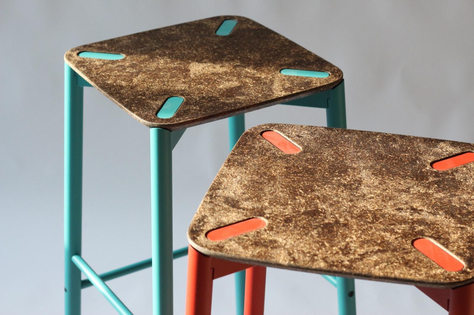 Tabouret Newport · détail assise bicolore
