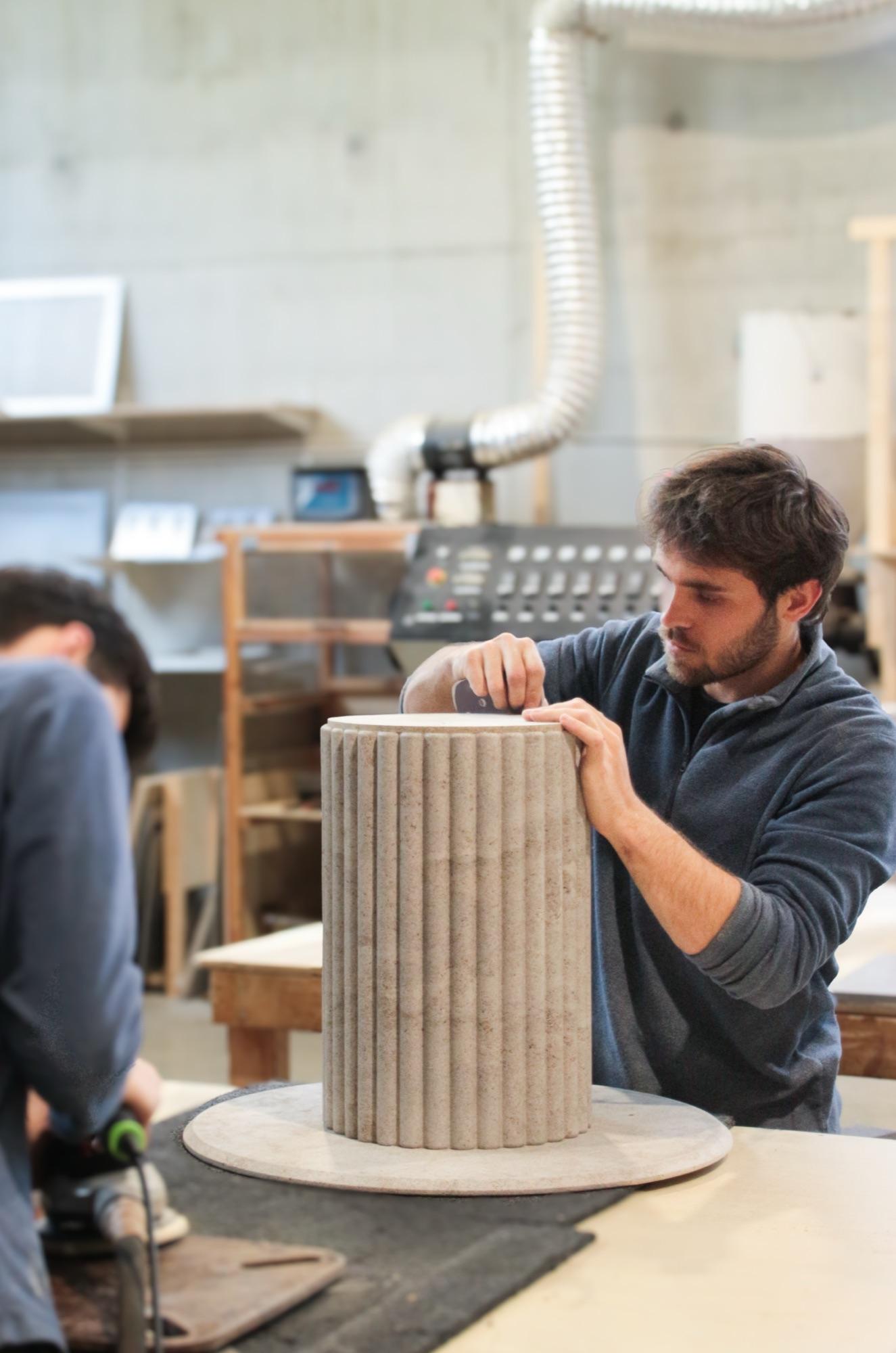 Stool sanding process