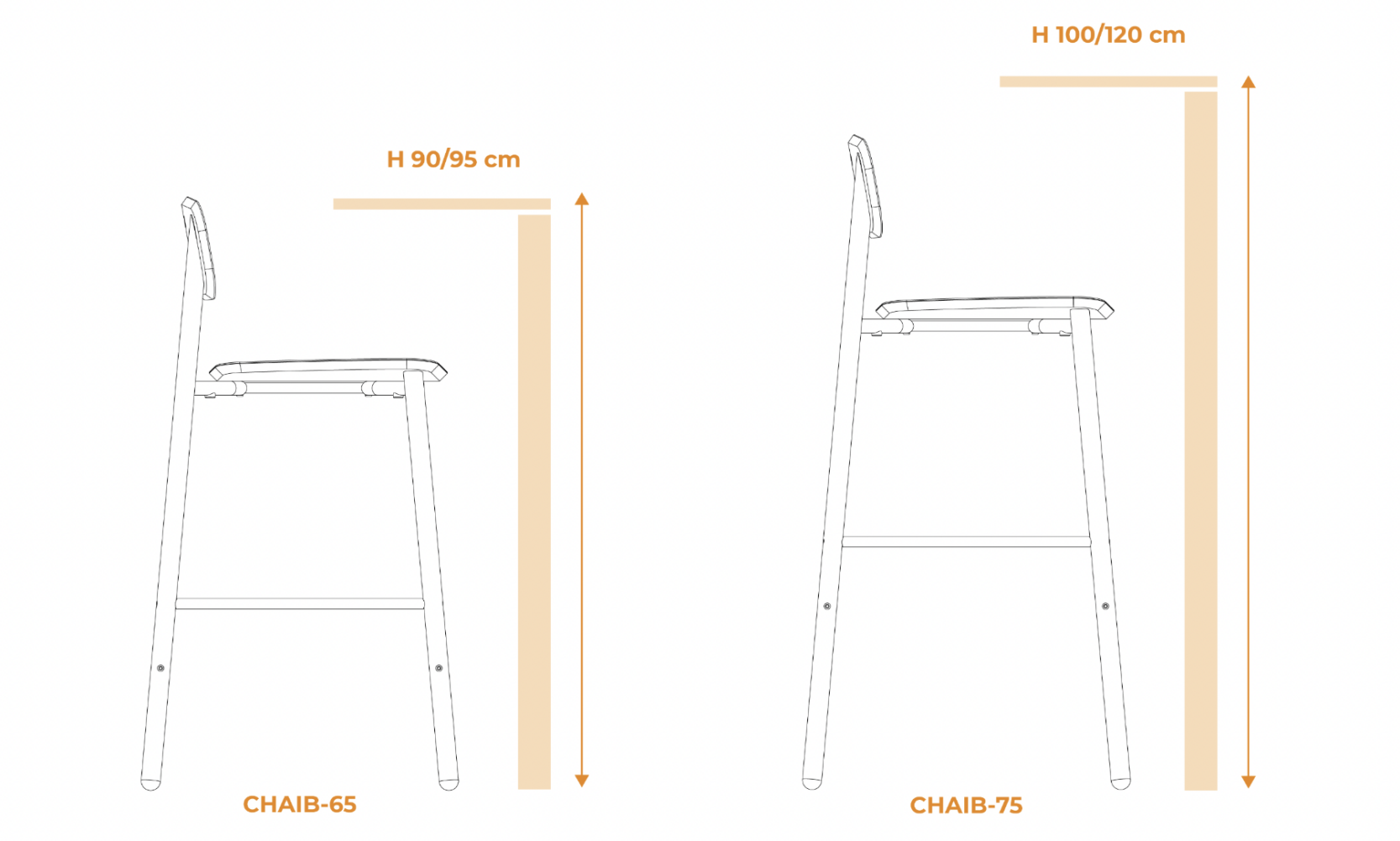 fiche technique chaise de bar écologique Ella Instead